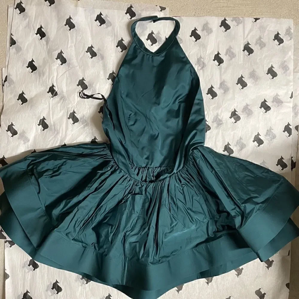 Pema Vegan Backless Cocktail Dress in Forest by VAUTE - Picture 3 of 3